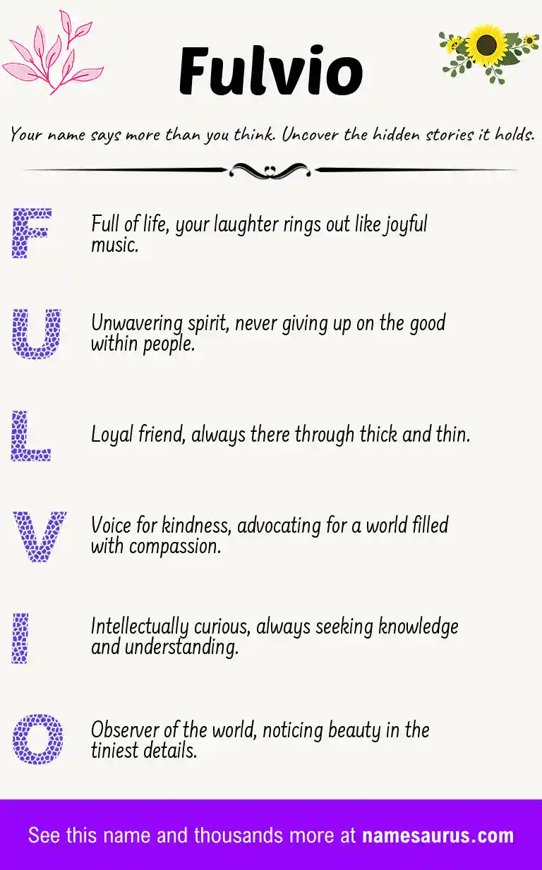 Acrostic poem about Fulvio.
