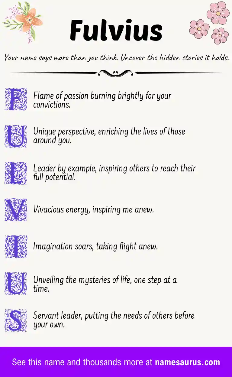 Acrostic poem about Fulvius.