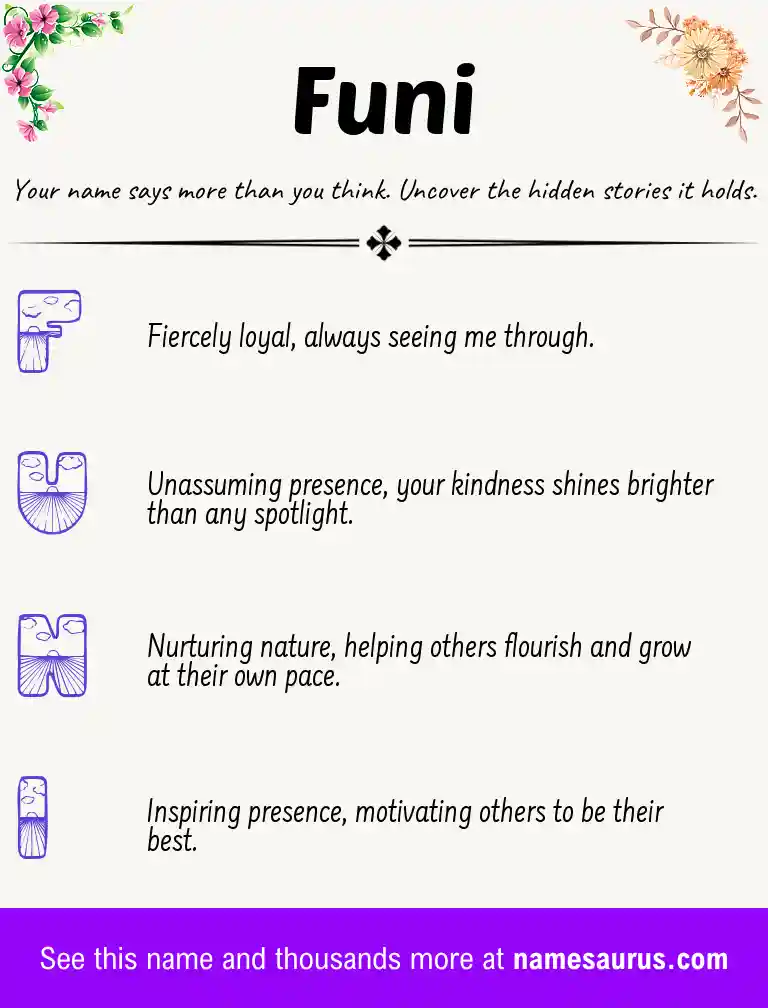 Acrostic poem about Funi.