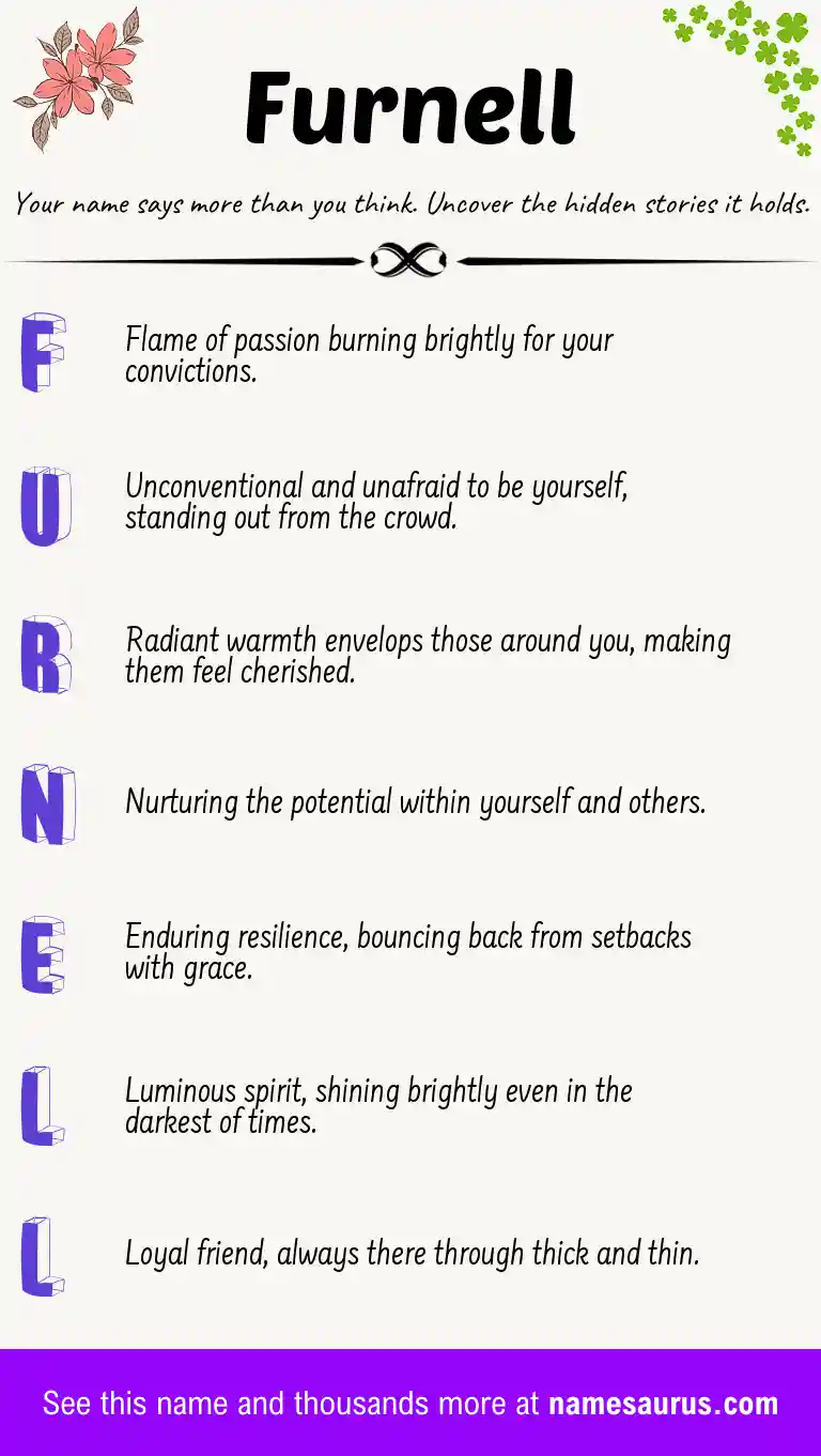 Acrostic poem about Furnell.