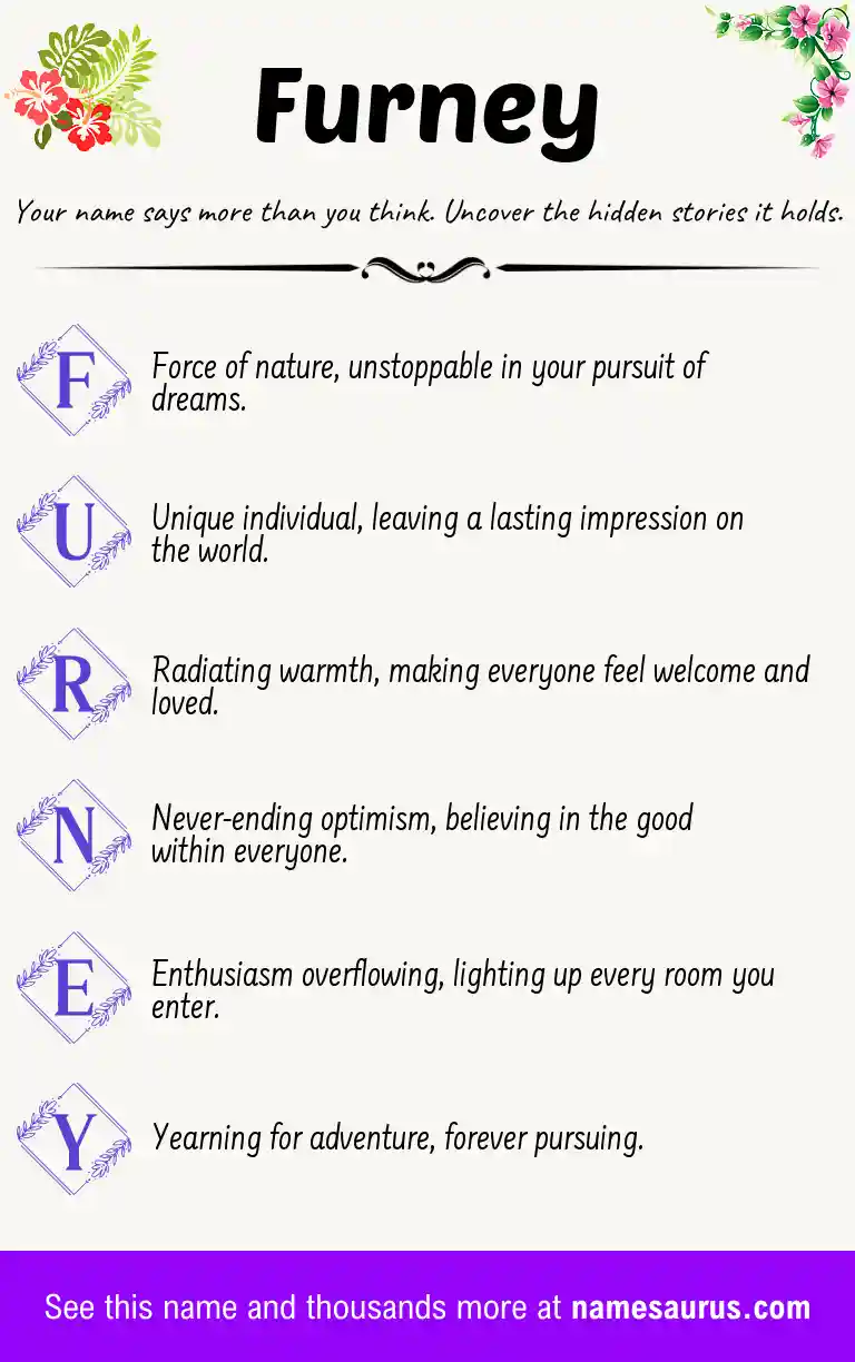 Acrostic poem about Furney.