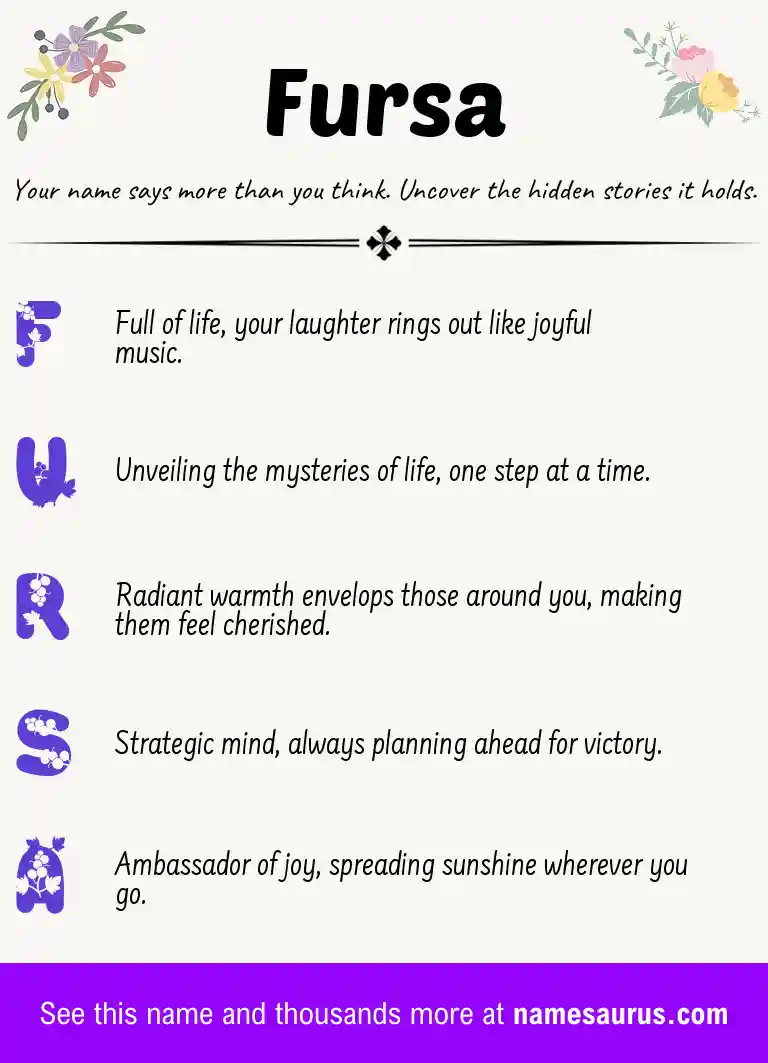 Acrostic poem about Fursa.