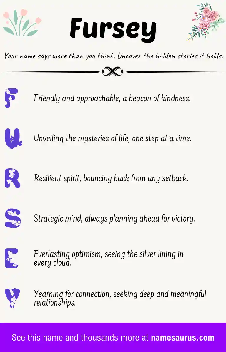 Acrostic poem about Fursey.