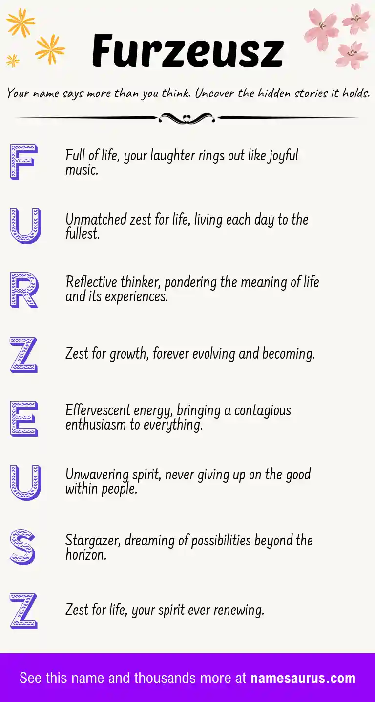 Acrostic poem about Furzeusz.