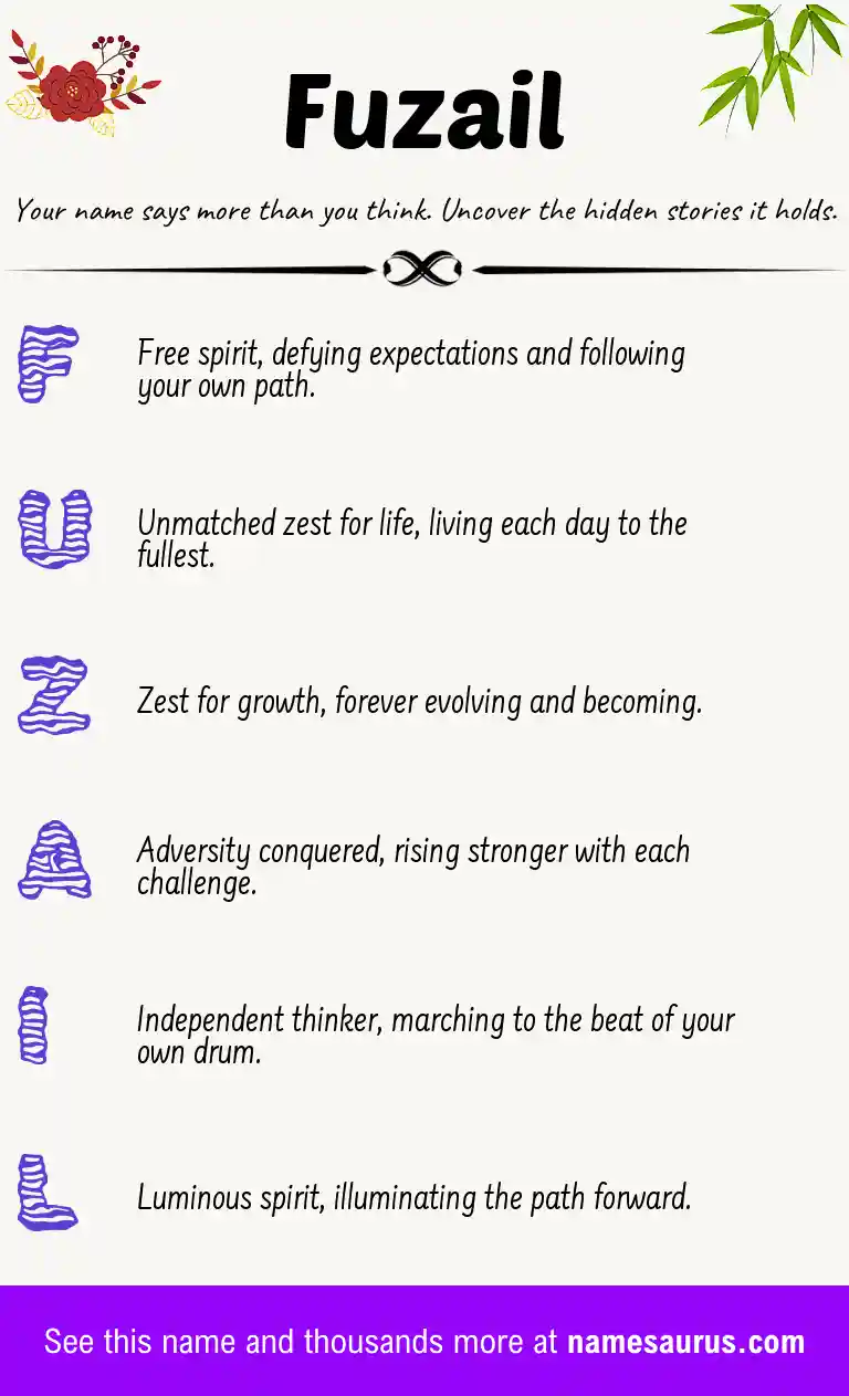 Acrostic poem about Fuzail.