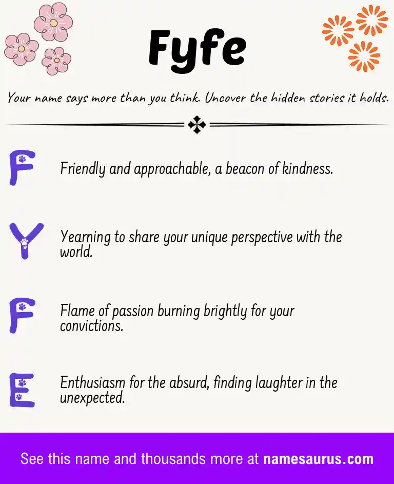 Acrostic poem about Fyfe.