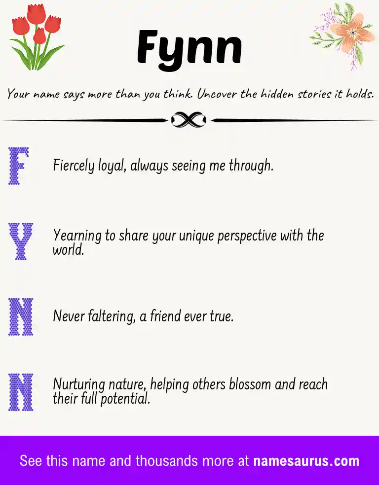 Acrostic poem about Fynn.