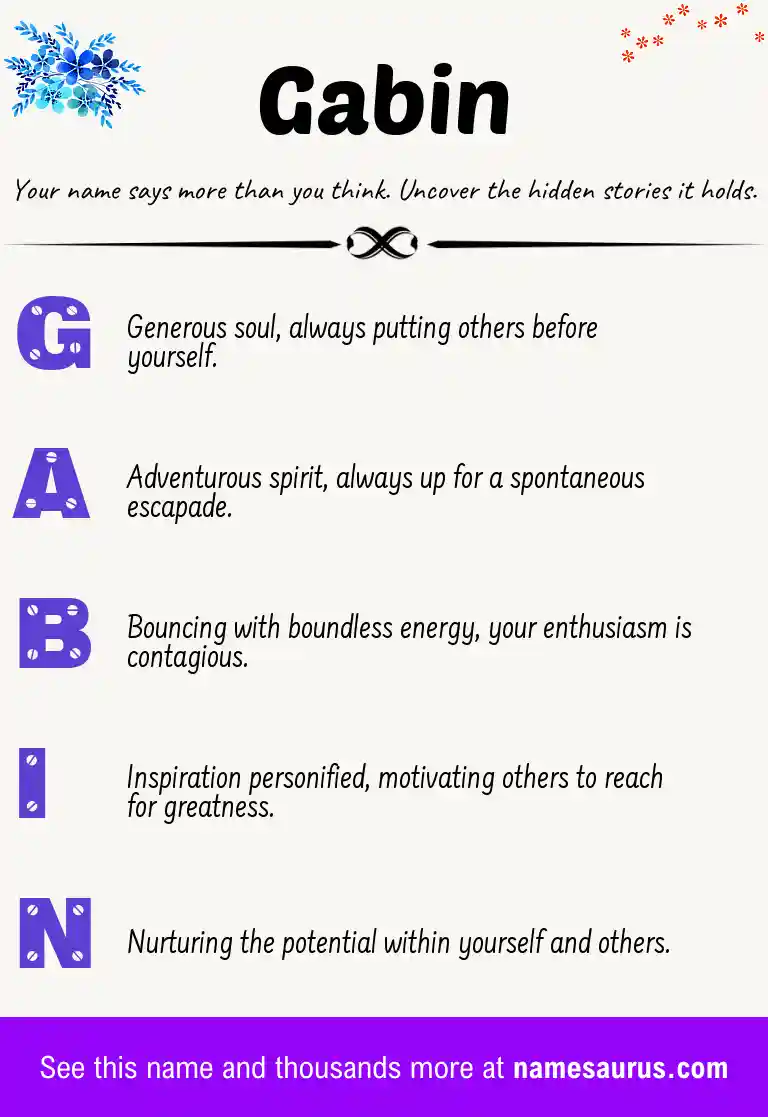 Acrostic poem about Gabin.