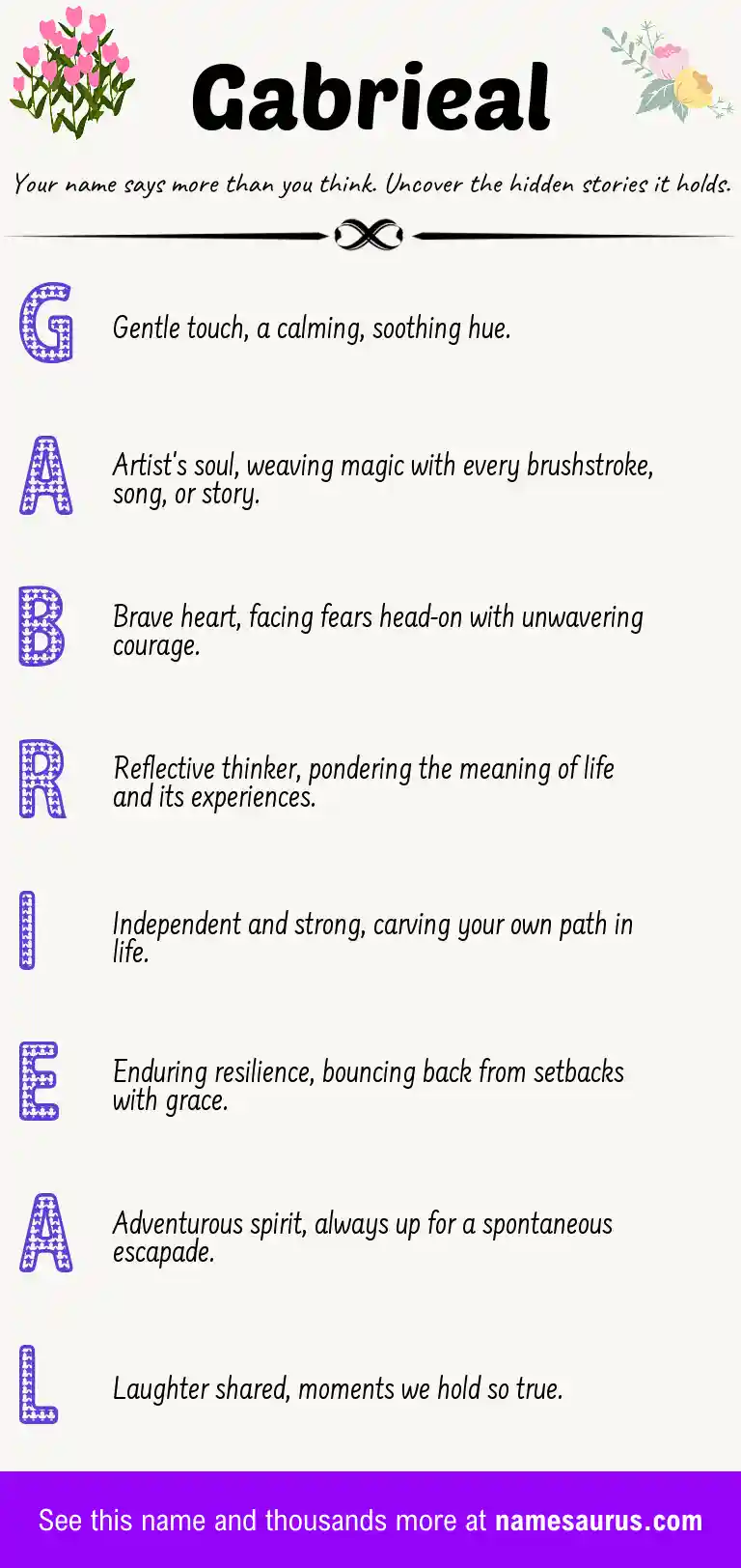 Acrostic poem about Gabrieal.
