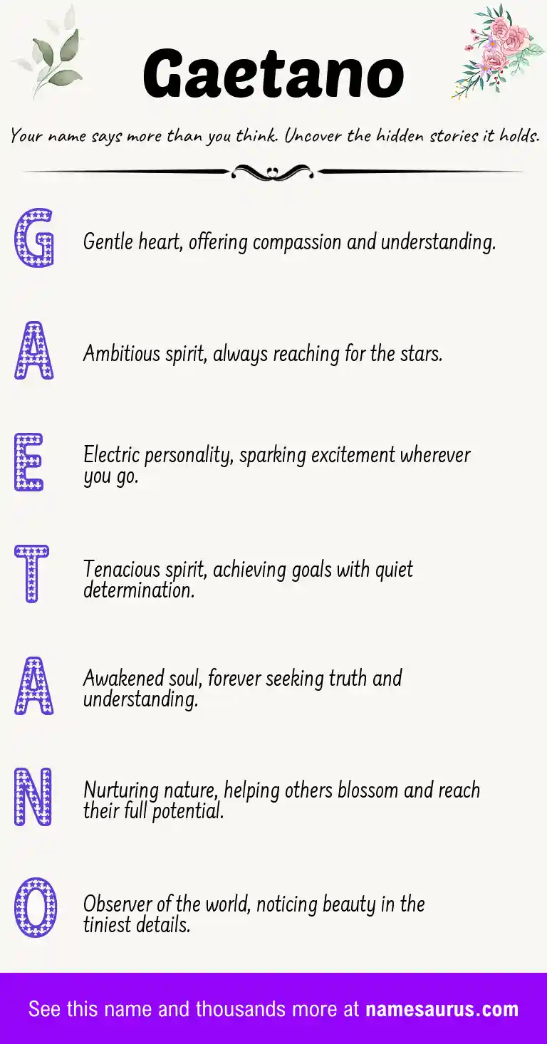 Acrostic poem about Gaetano.