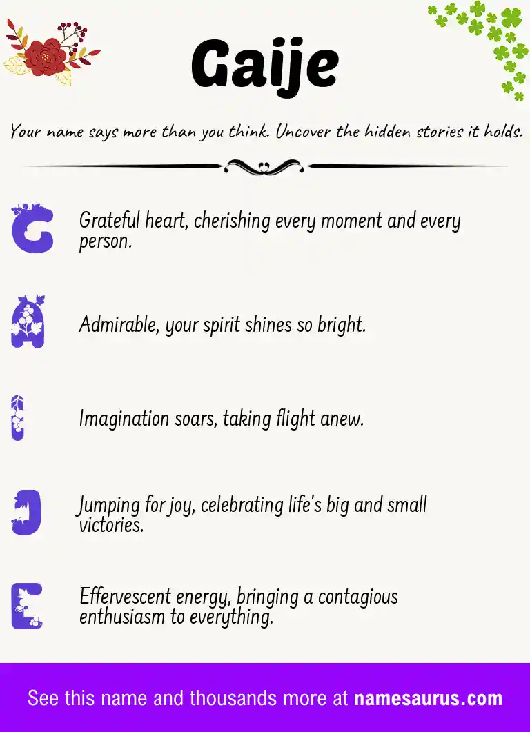 Acrostic poem about Gaije.