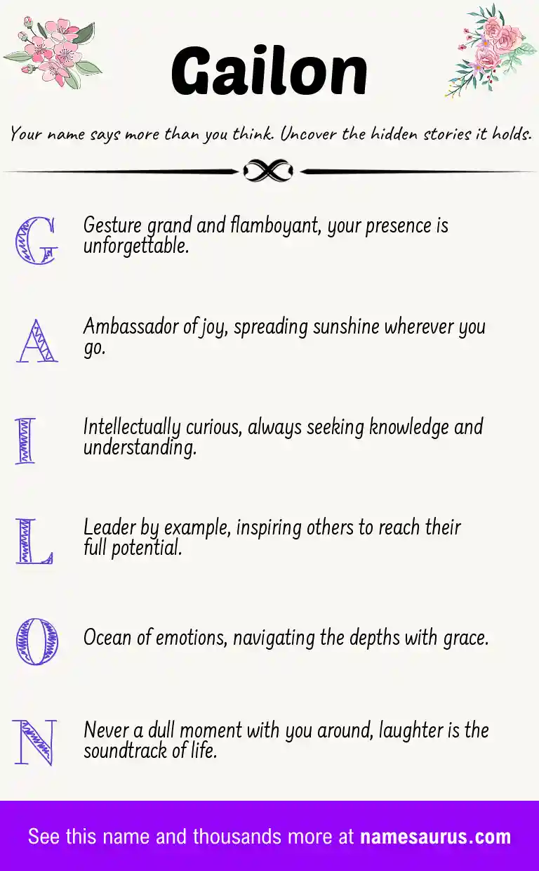 Acrostic poem about Gailon.