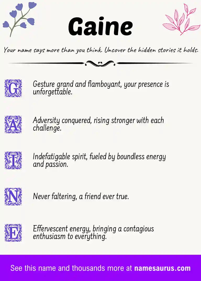 Acrostic poem about Gaine.