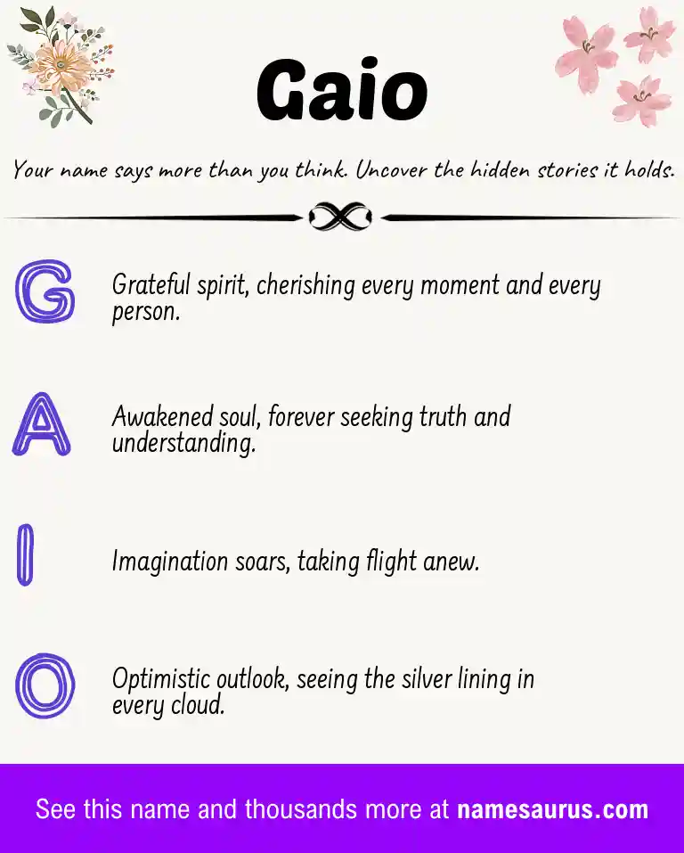 Acrostic poem about Gaio.
