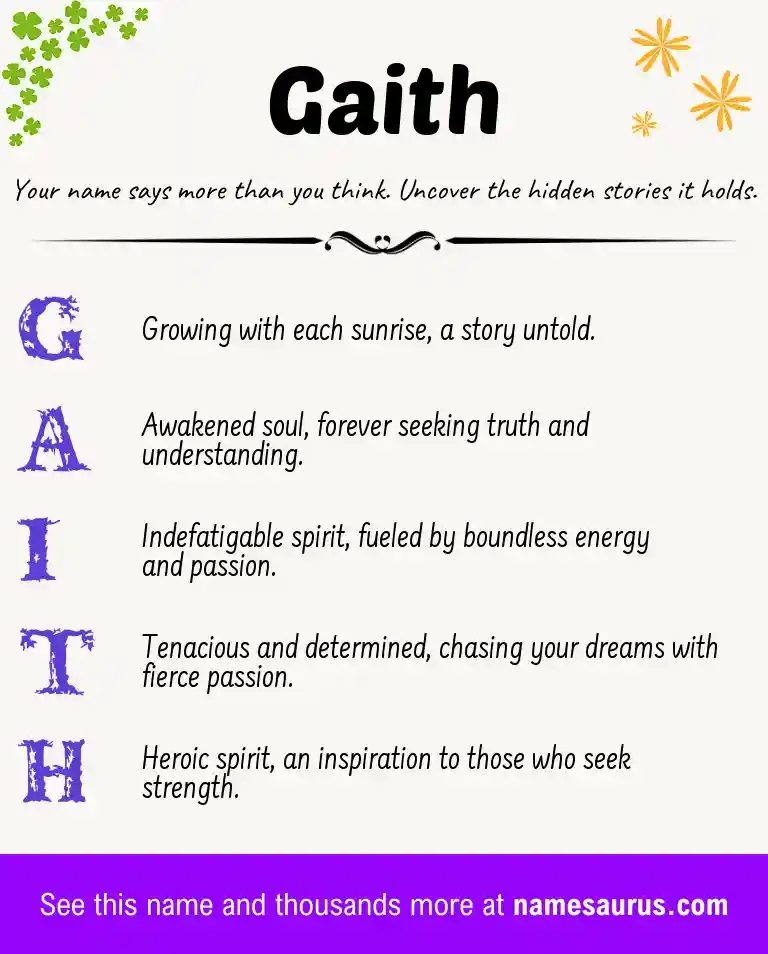 Acrostic poem about Gaith.