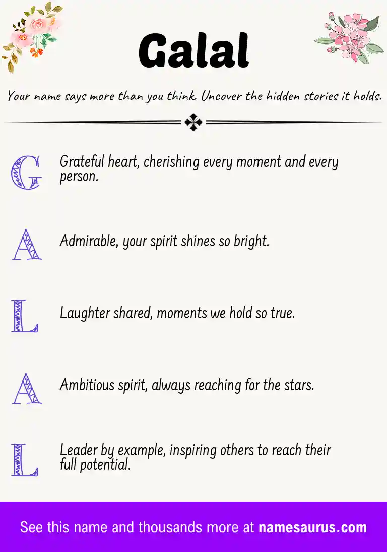 Acrostic poem about Galal.