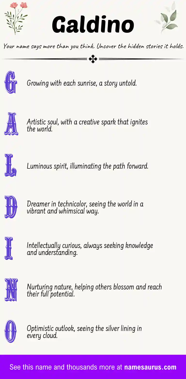 Acrostic poem about Galdino.