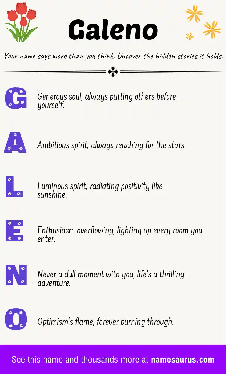 Acrostic poem about Galeno.