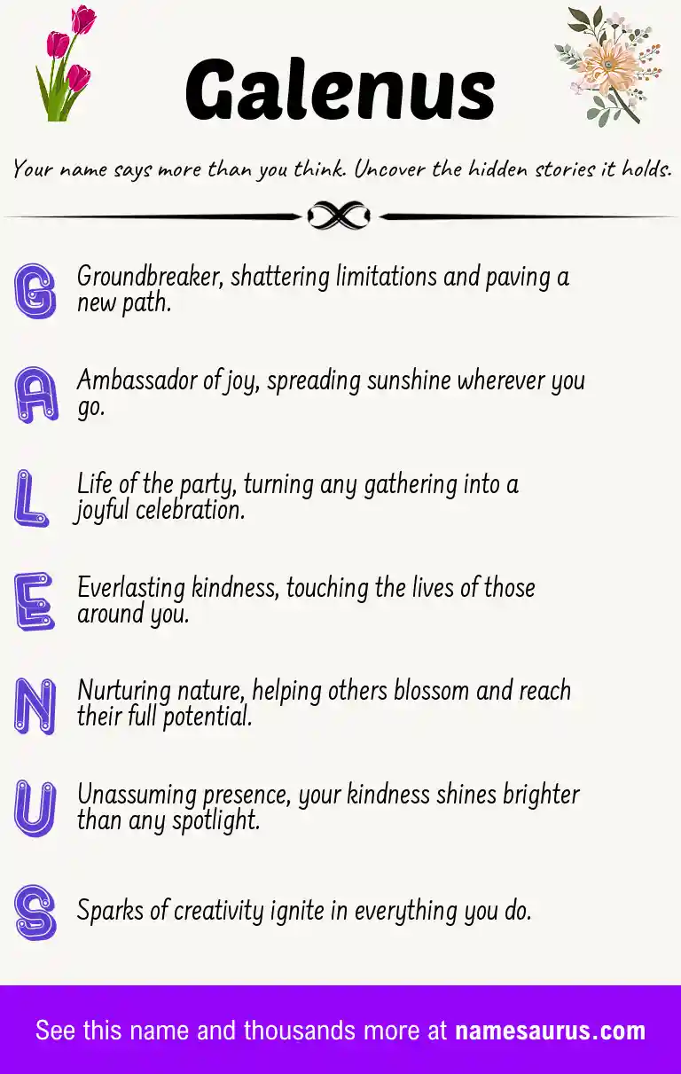 Acrostic poem about Galenus.