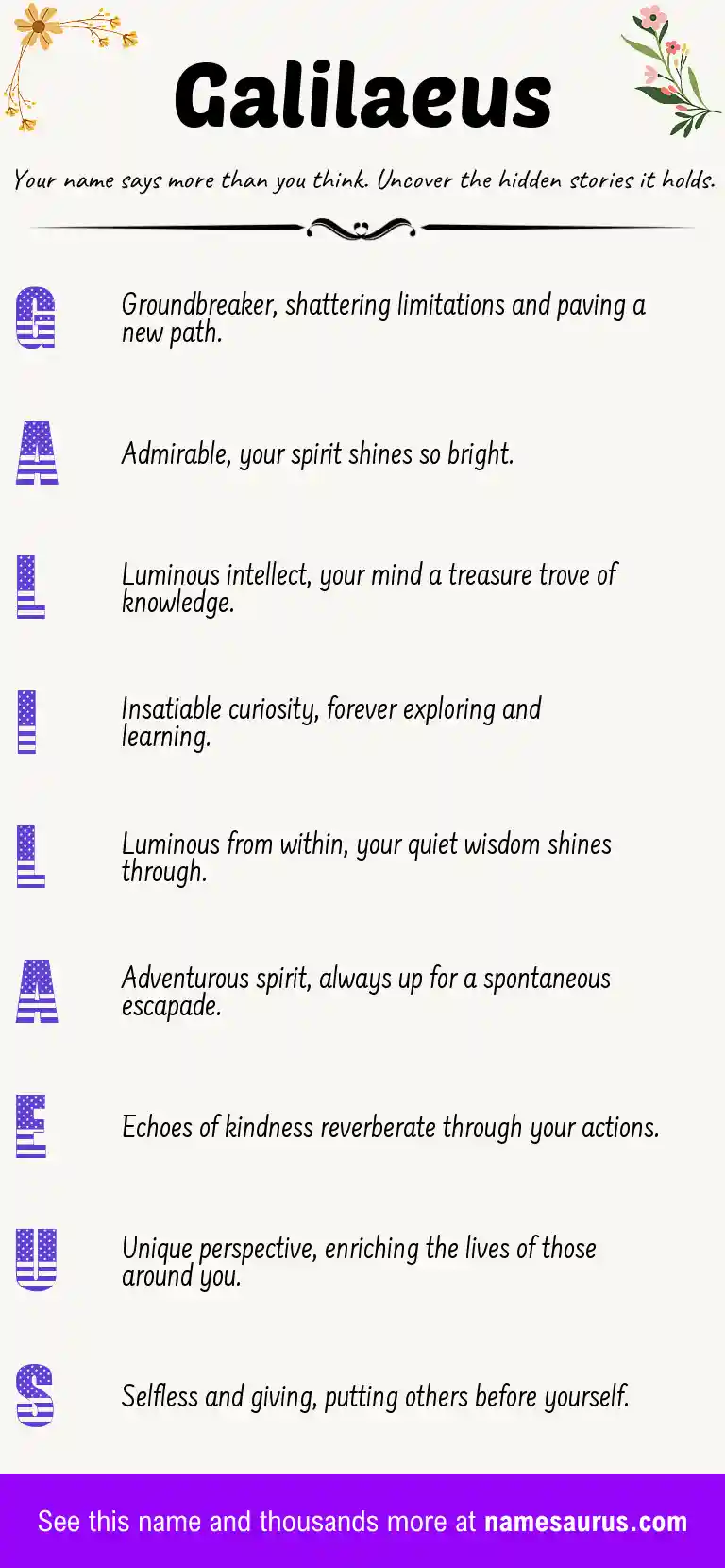 Acrostic poem about Galilaeus.