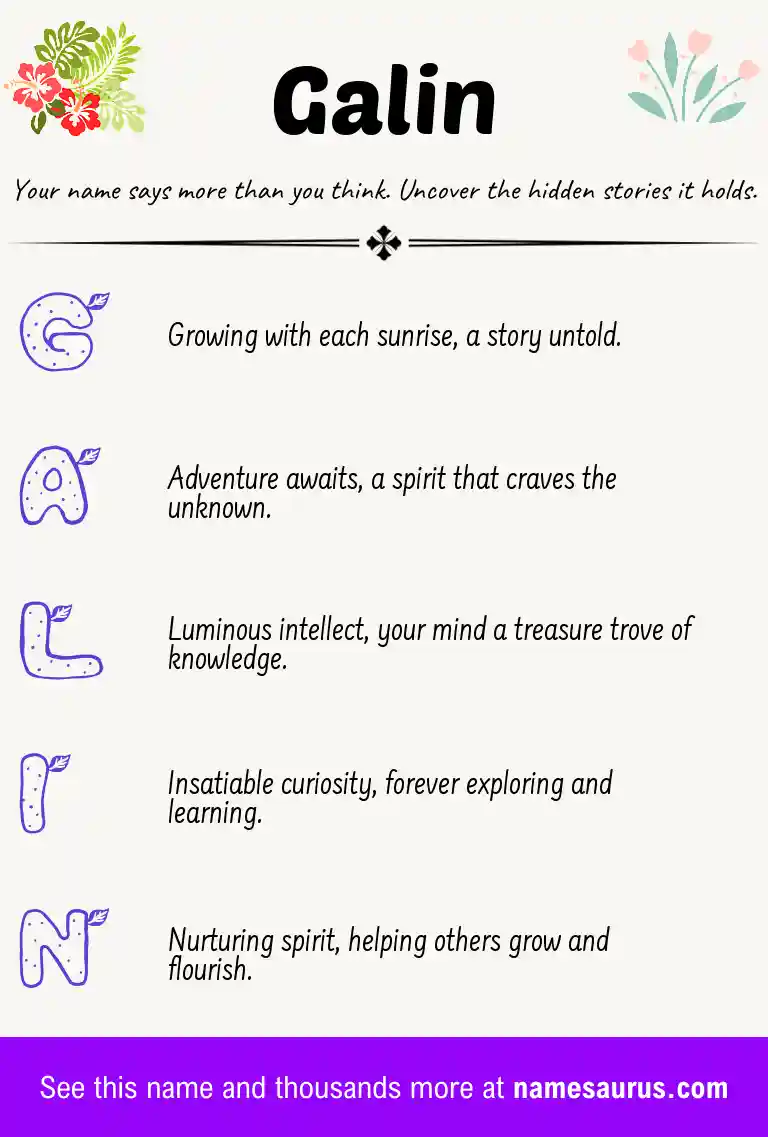 Acrostic poem about Galin.