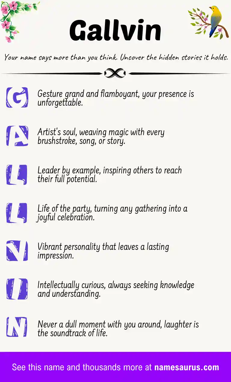 Acrostic poem about Gallvin.