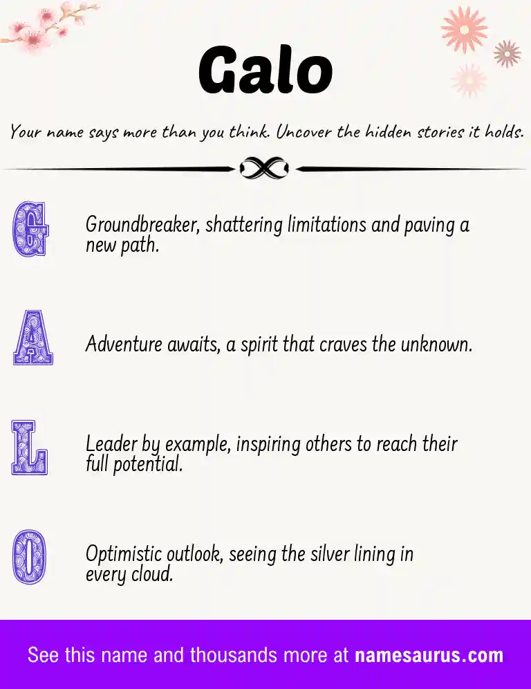 Acrostic poem about Galo.