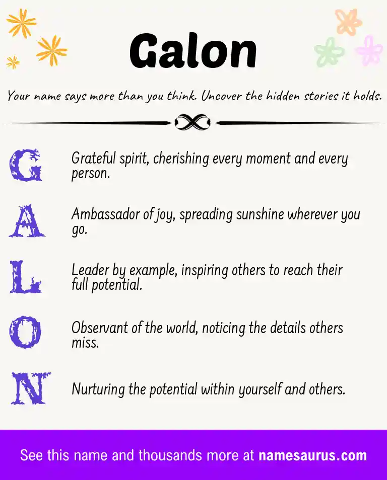 Acrostic poem about Galon.