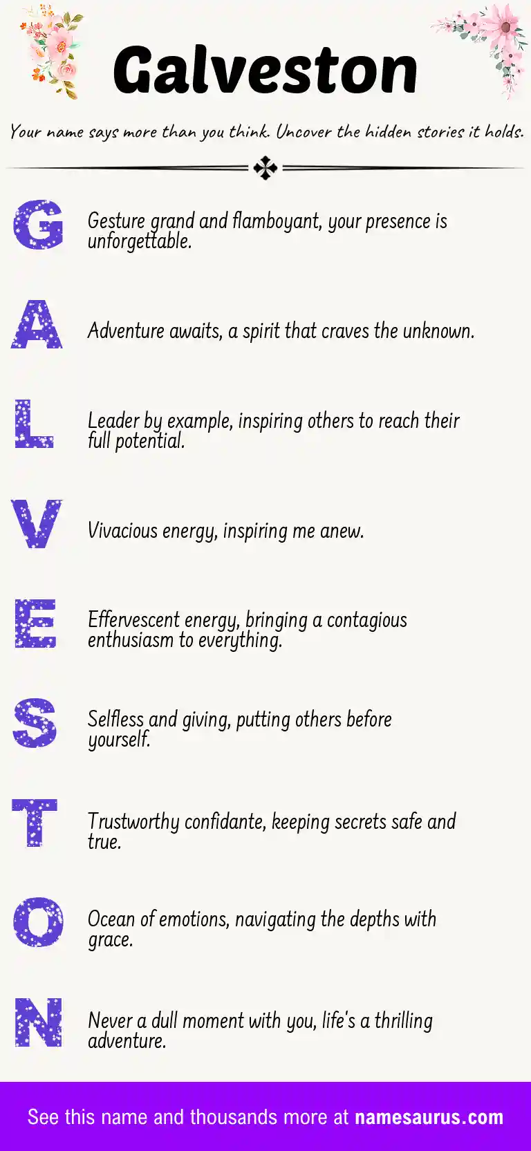 Acrostic poem about Galveston.