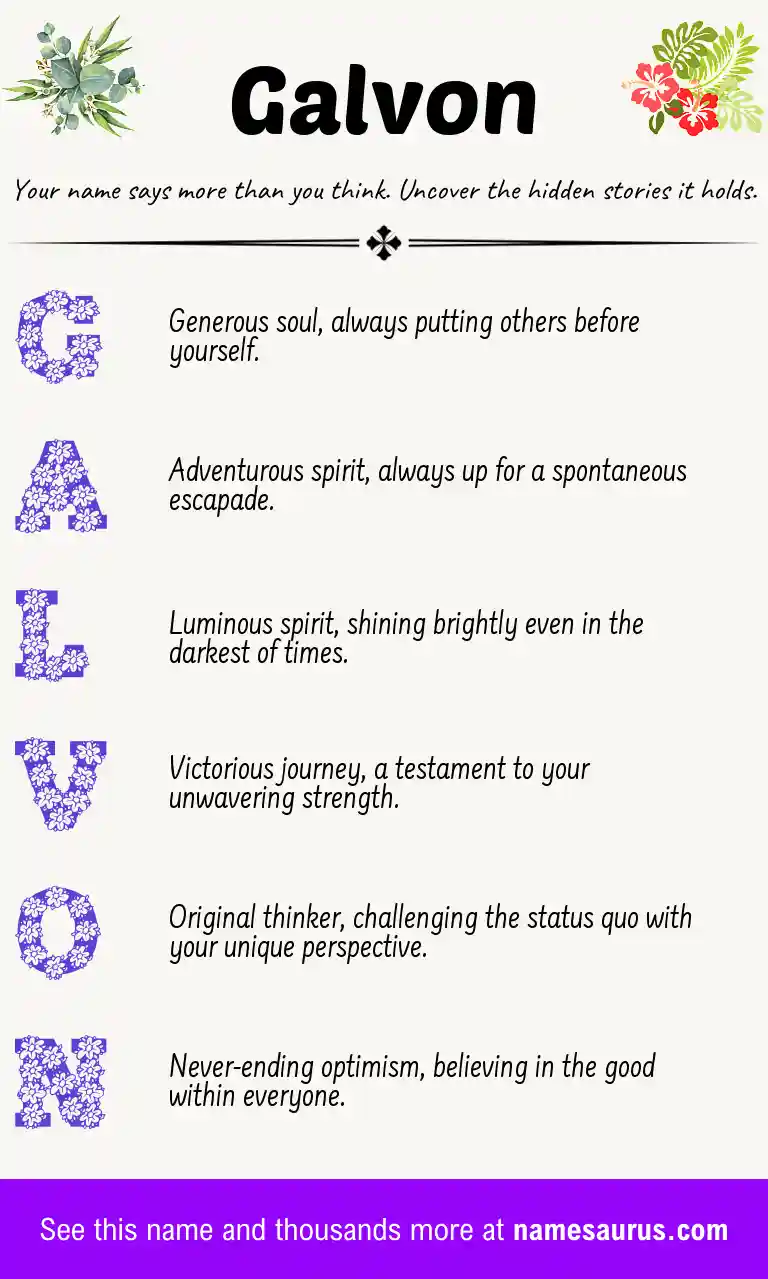Acrostic poem about Galvon.