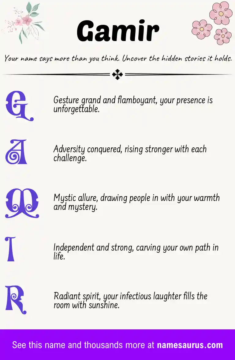 Acrostic poem about Gamir.