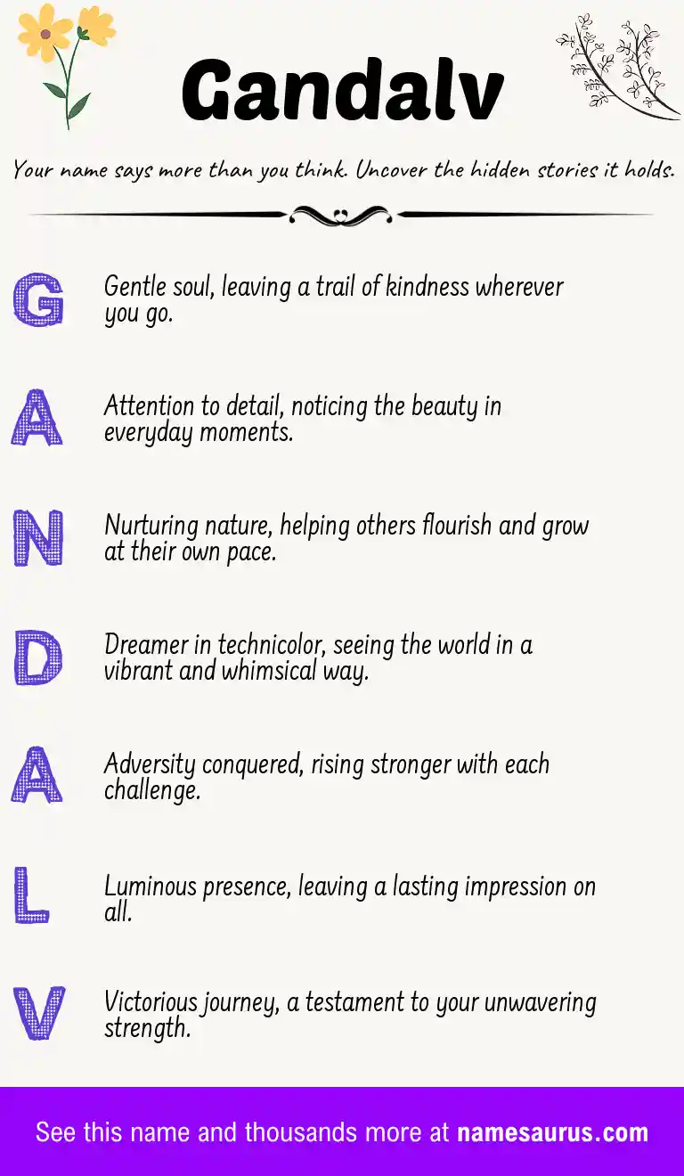 Acrostic poem about Gandalv.