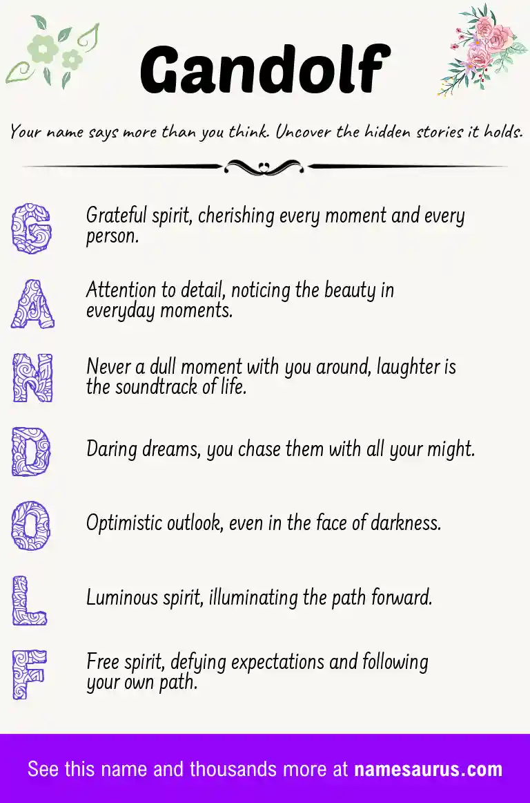 Acrostic poem about Gandolf.