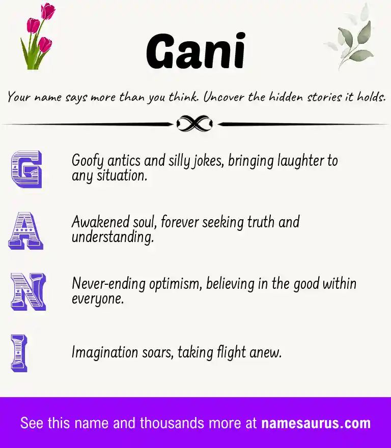 Acrostic poem about Gani.