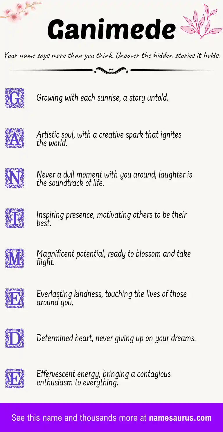 Acrostic poem about Ganimede.
