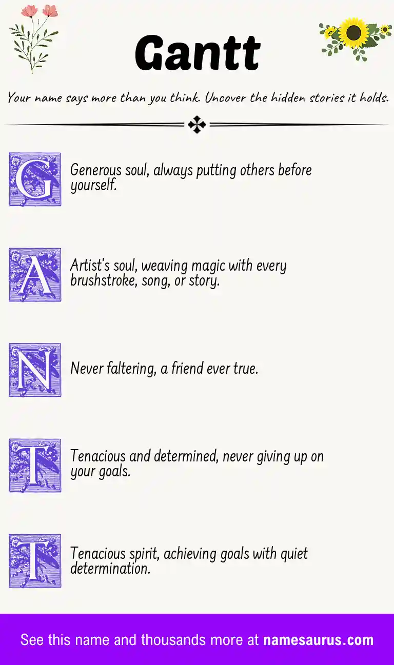 Acrostic poem about Gantt.