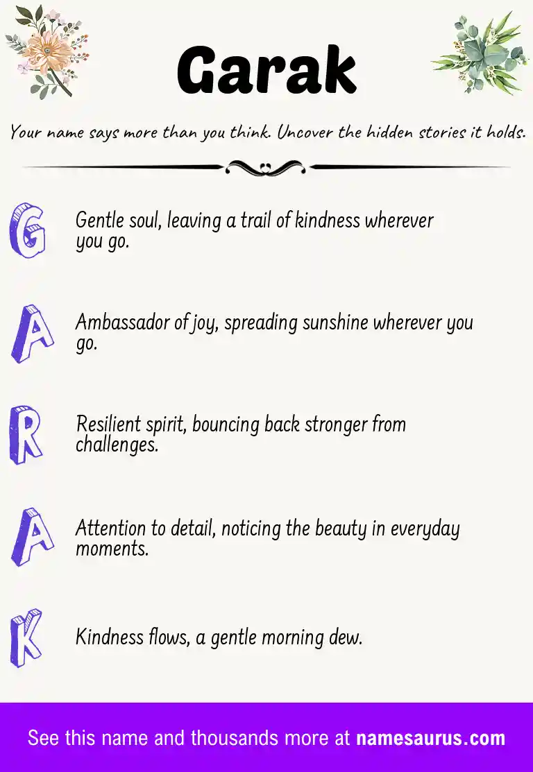 Acrostic poem about Garak.