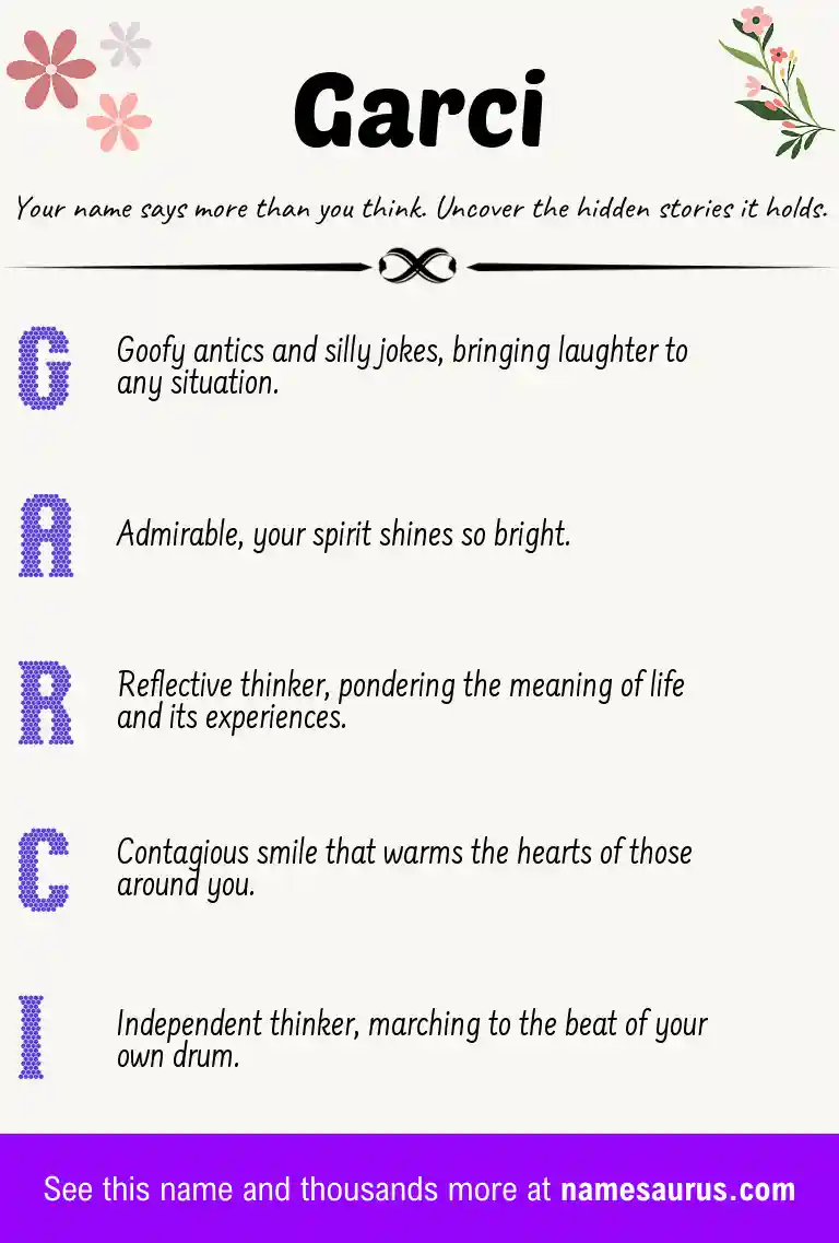 Acrostic poem about Garci.