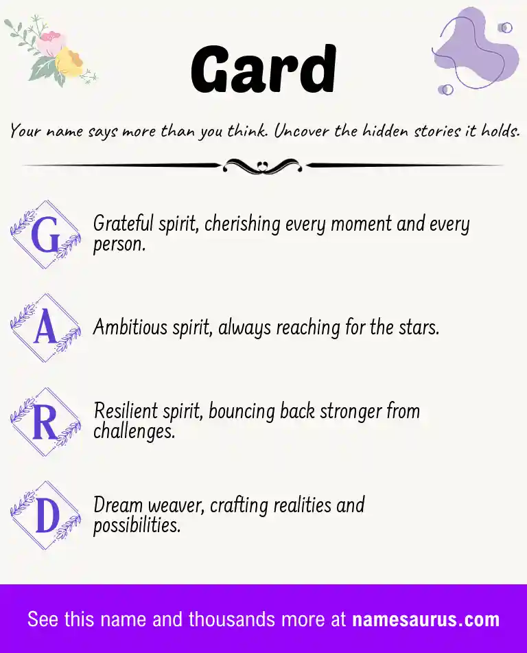 Acrostic poem about Gard.
