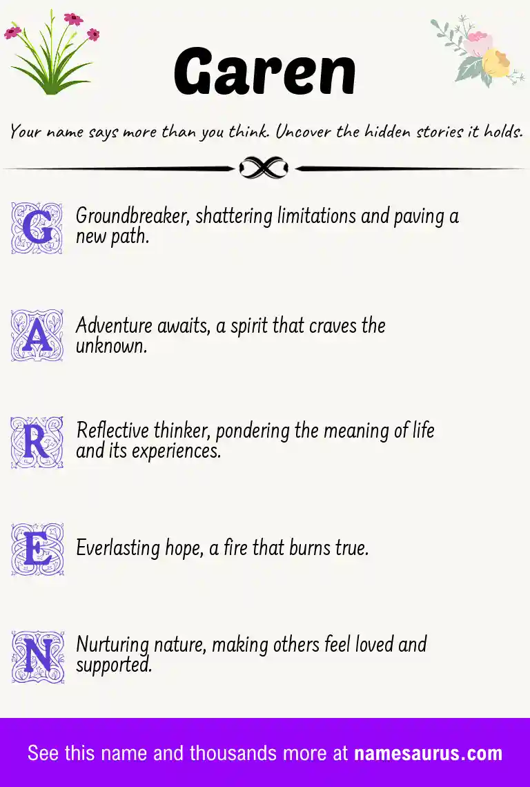Acrostic poem about Garen.