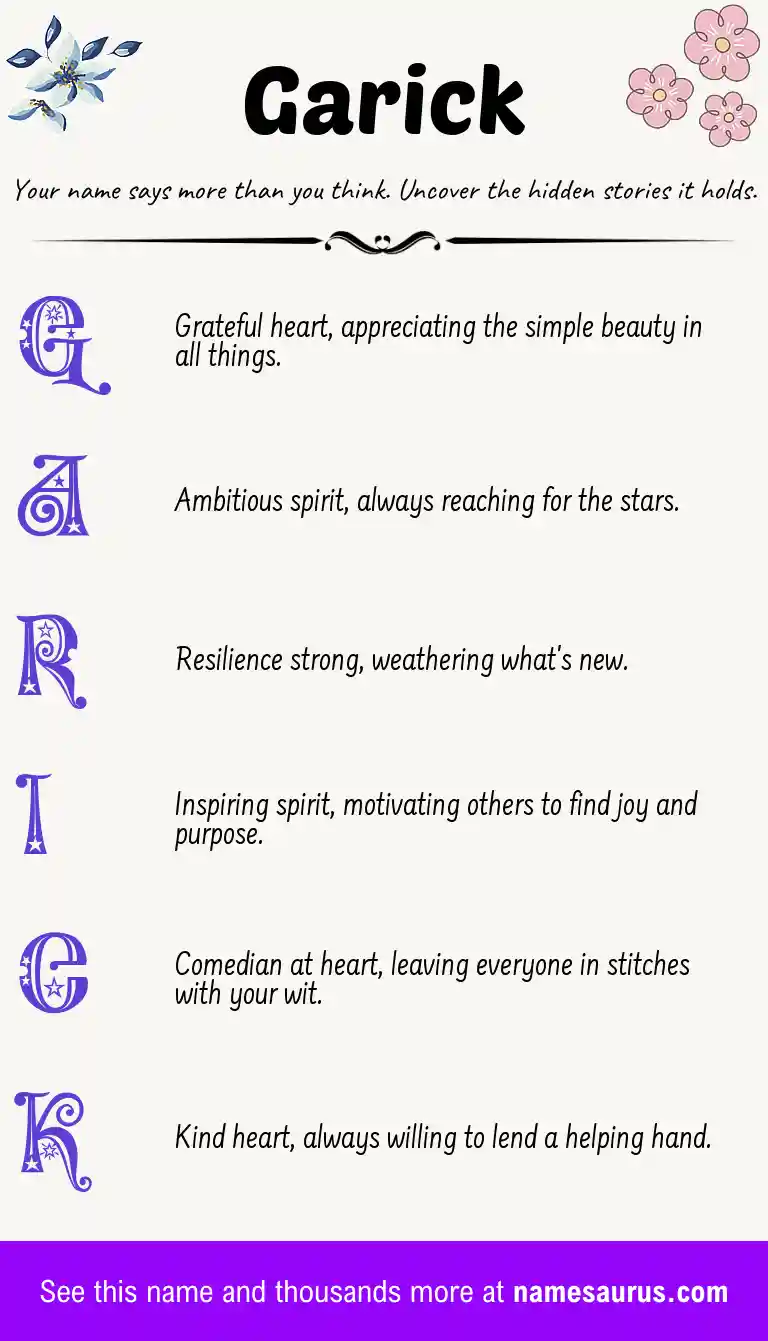 Acrostic poem about Garick.