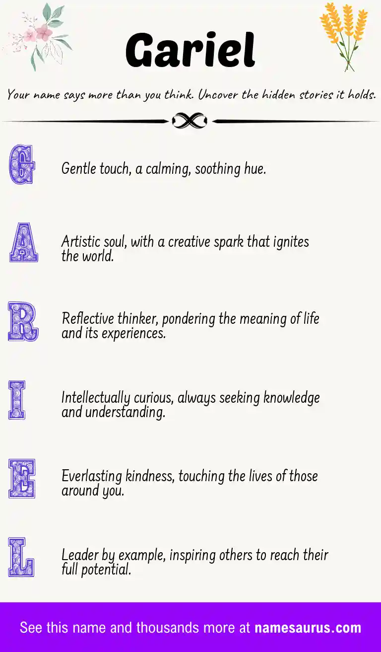 Acrostic poem about Gariel.