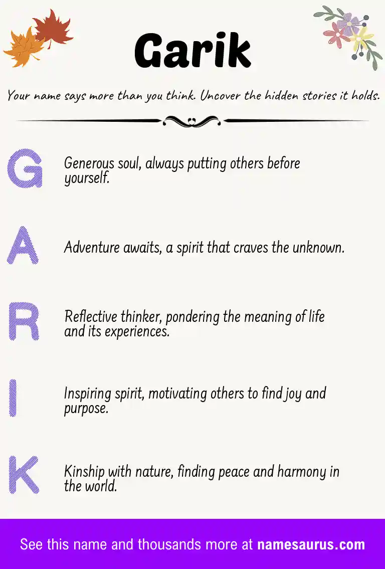 Acrostic poem about Garik.