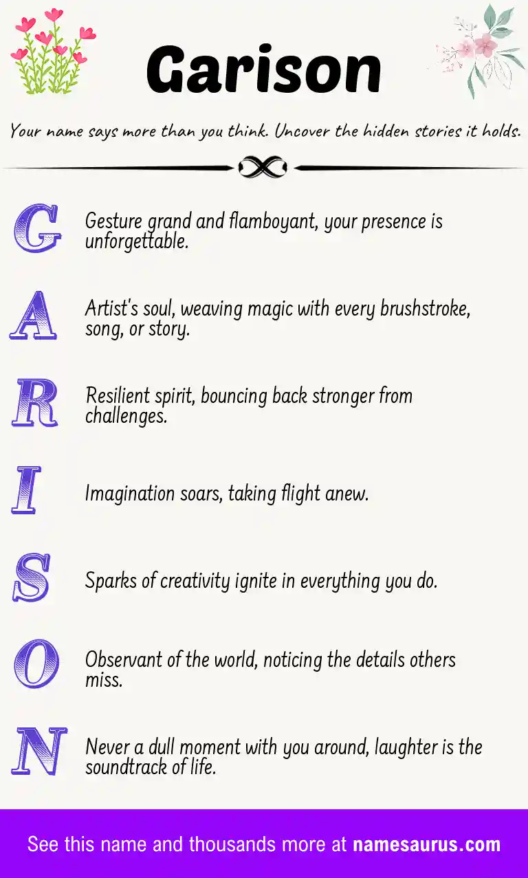 Acrostic poem about Garison.