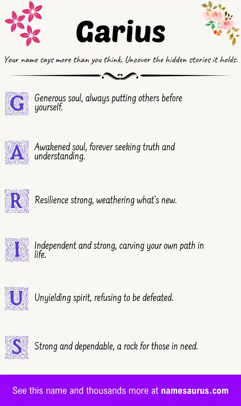 Acrostic poem about Garius.