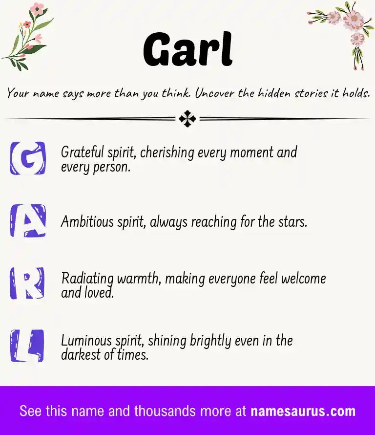 Acrostic poem about Garl.