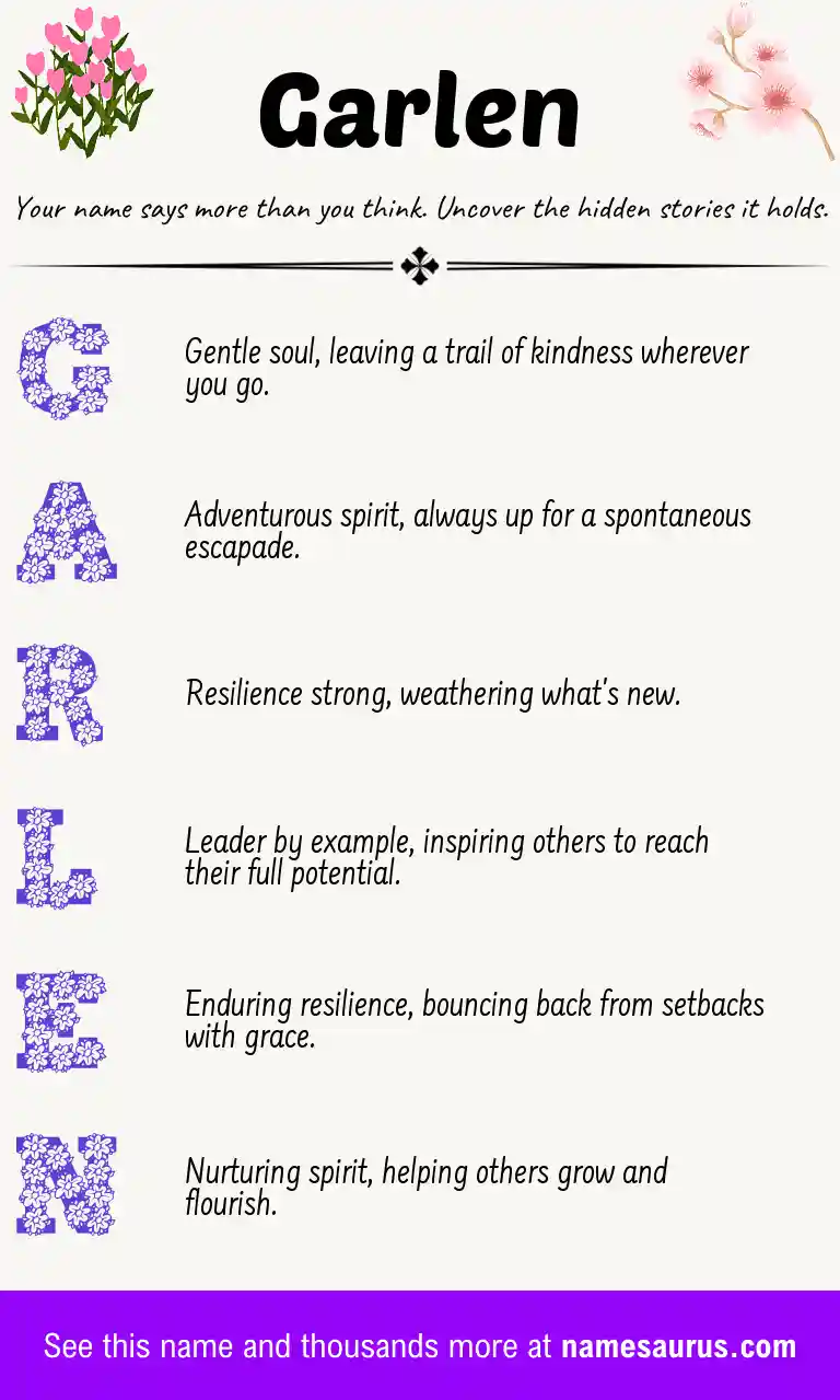 Acrostic poem about Garlen.