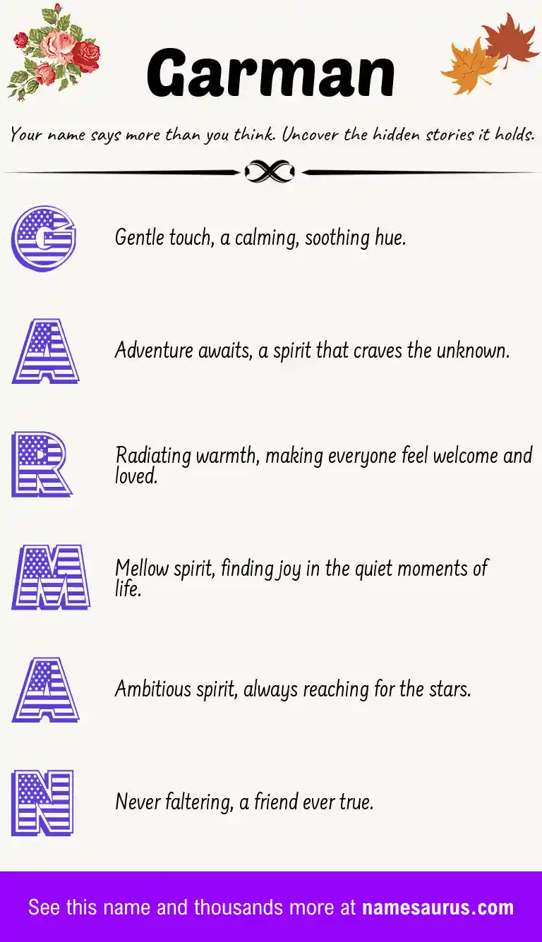 Acrostic poem about Garman.