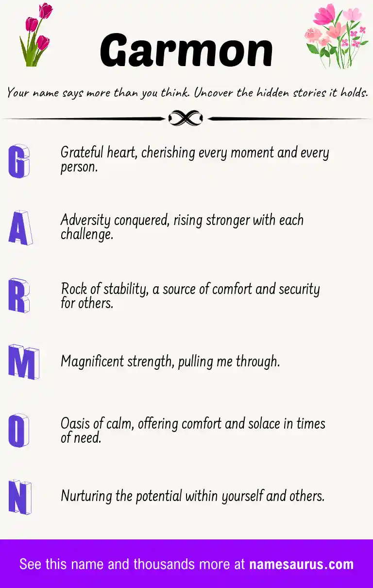Acrostic poem about Garmon.