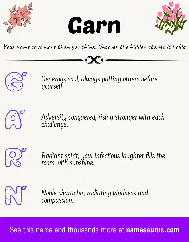 Acrostic poem about Garn.